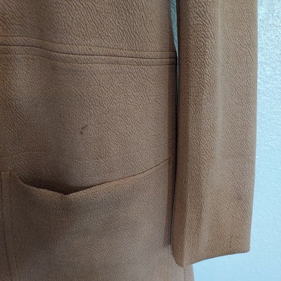 NEW Rielle Beige Faux Leather Long Open Coat Size L - Picture 10 of 12